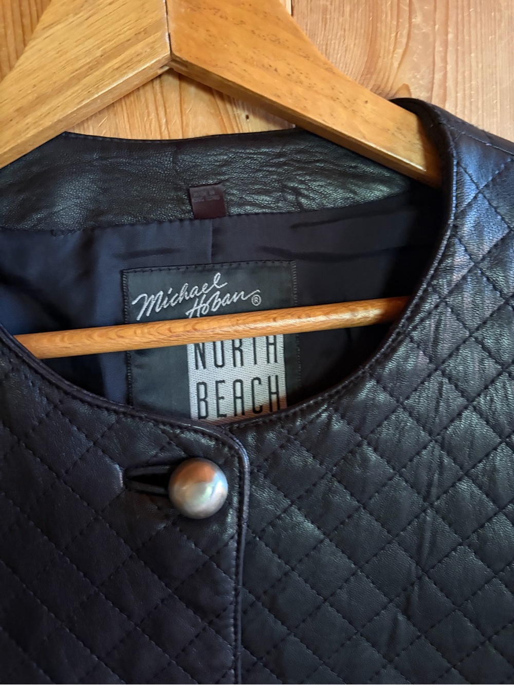 Vintage North Beach Leather Michael Hoban Quilted Crop Jacket - Picture 3 of 4